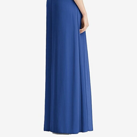 After Six 1519...Sleeveless Pleated Skirt Maxi Dress with Pockets....Blue...Sz 4 - Picture 4 of 6